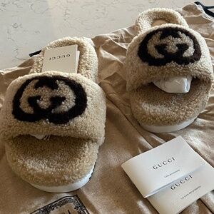 Authentic Gucci Sherpa Slides